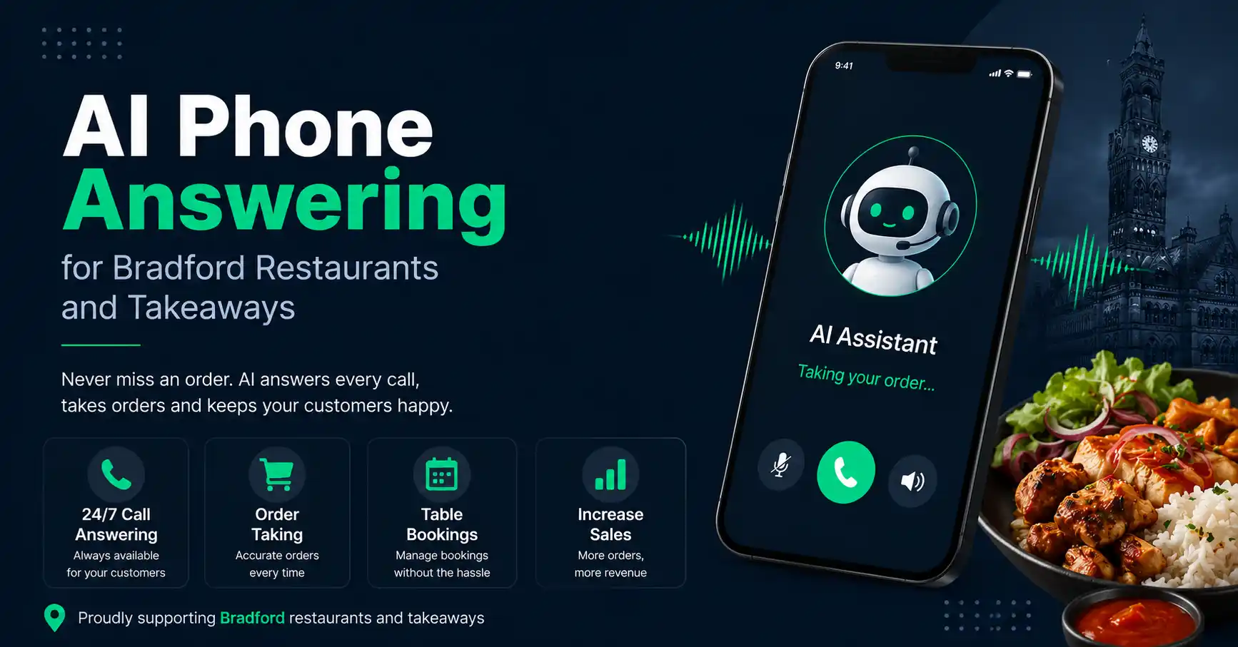 AI Phone Answering for Bradford Restaurants and Takeaways